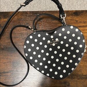 Kate Spade Black and White Heart Crossbody Bag